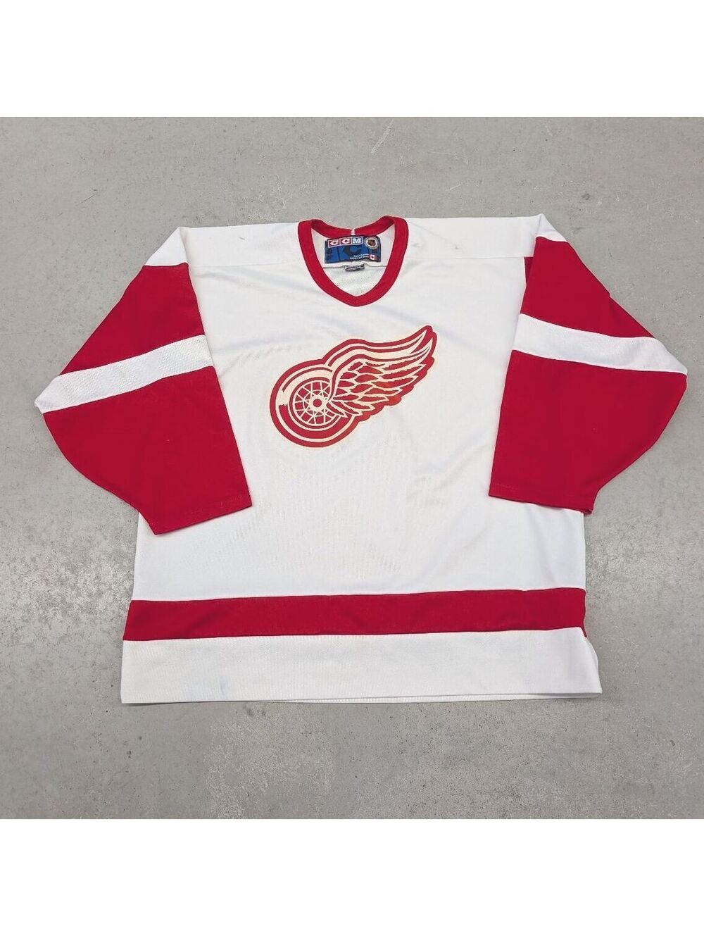 Vintage 90s Detroit Red Wings CCM NHL Made in Canada Jersey